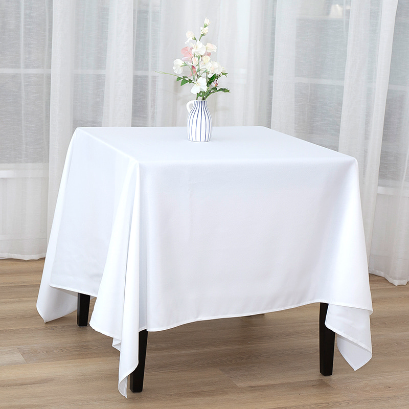 Vierkante gesponnen polyester vaste kleur bruiloft banket tafelkleden