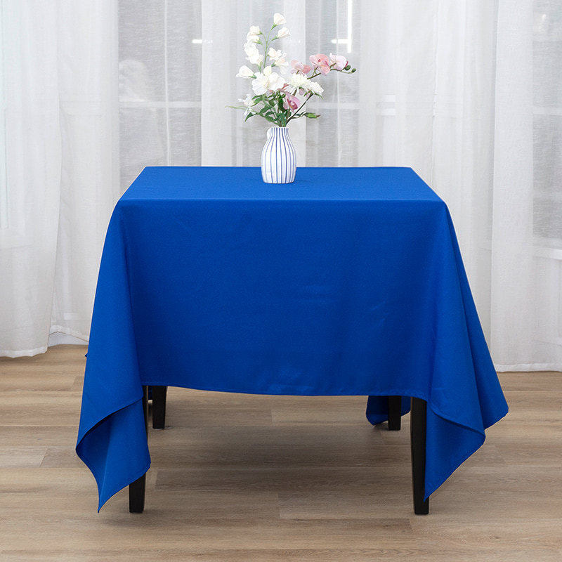 Vierkante gesponnen polyester vaste kleur bruiloft banket tafelkleden