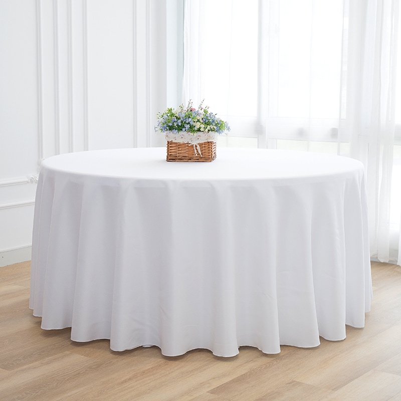 Grote ronde gesponnen polyester vaste kleur bruiloft banket tafelkleden