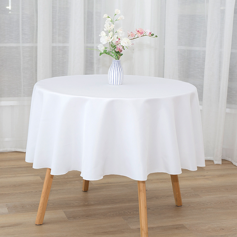 Ronder Spun Polyester vaste kleur bruiloft banket tafelkleden