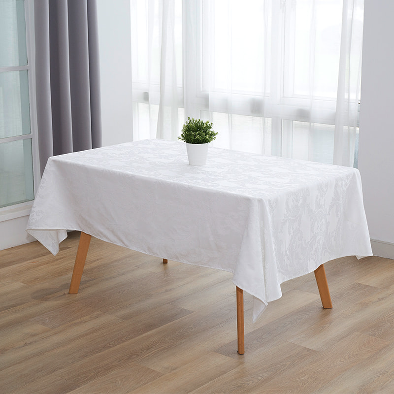140x220 '' Crocus bloem wit rechthoekig jacquard tafelkleed