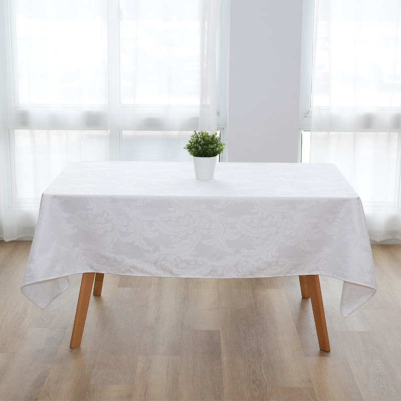 140x220 '' Crocus bloem wit rechthoekig jacquard tafelkleed