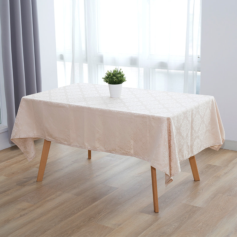 140x220 '' Crocus bloem wit rechthoekig jacquard tafelkleed