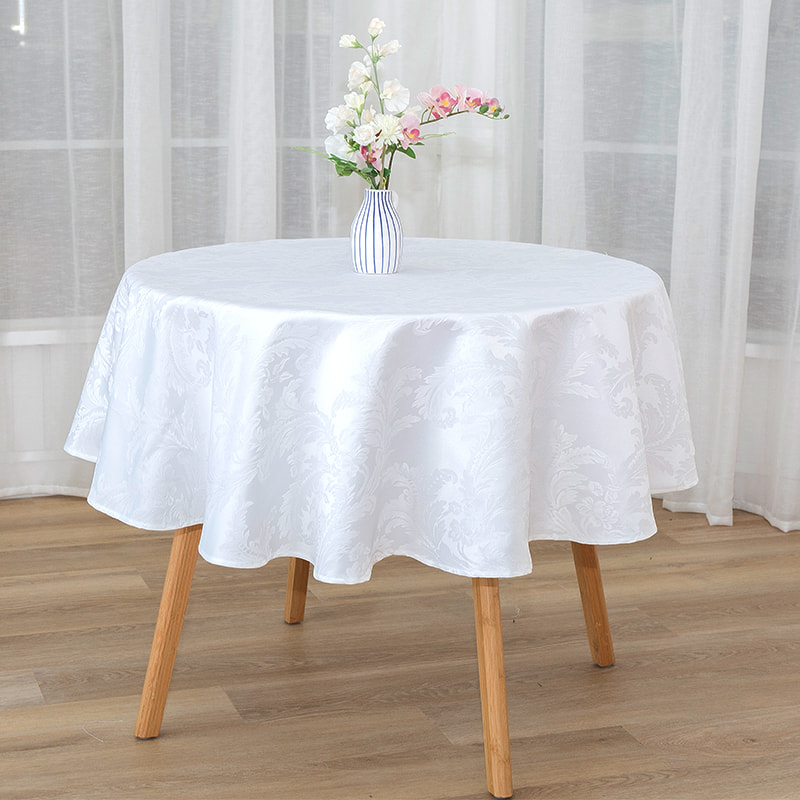 R160cm geometrische grijze cirkelvormige jacquard tafelkleed