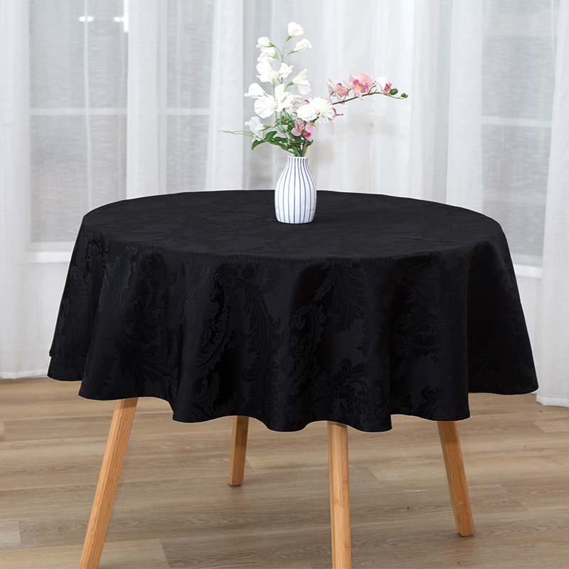 R160cm geometrische grijze cirkelvormige jacquard tafelkleed