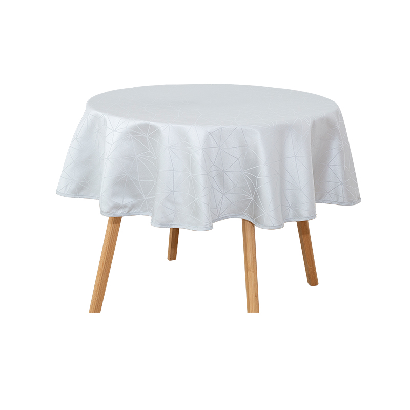 R160cm geometrische grijze cirkelvormige jacquard tafelkleed