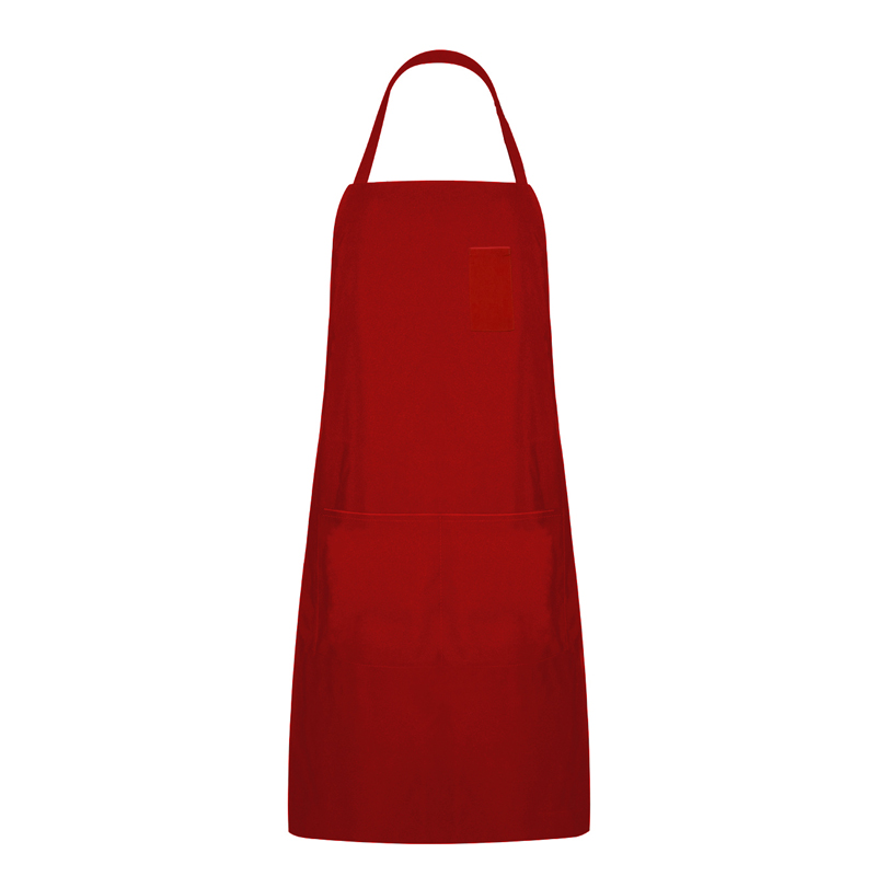 Rood polyester slabbetje schort met drie zakken