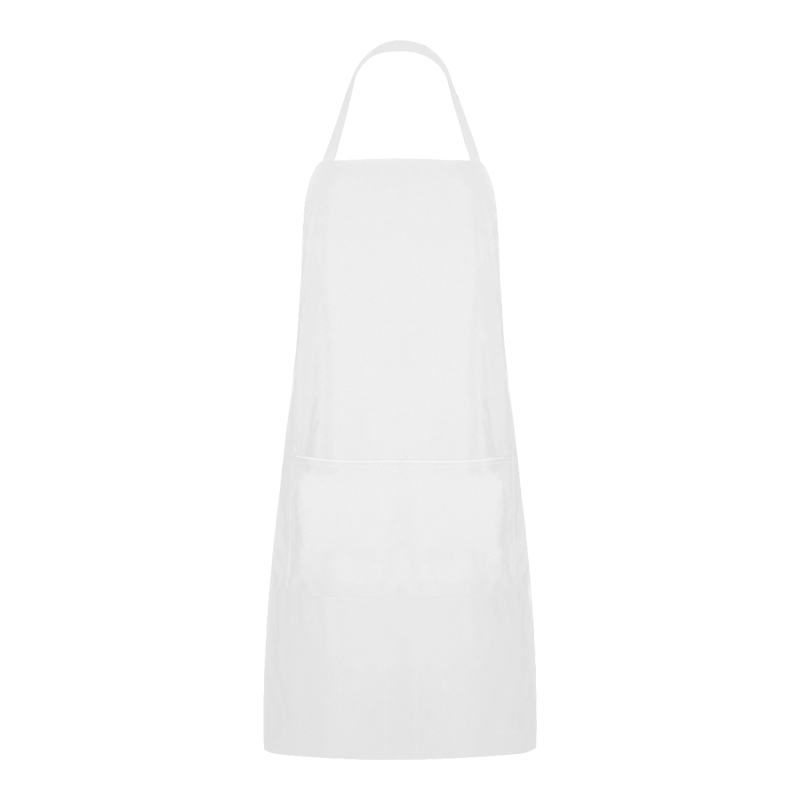 Wit polyester slabbetje schort met twee zakken