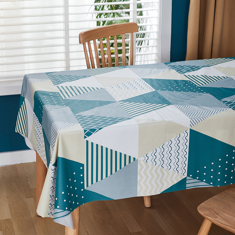 Geometrisch patroon waterdicht en olie-proof PVC tafelkleed