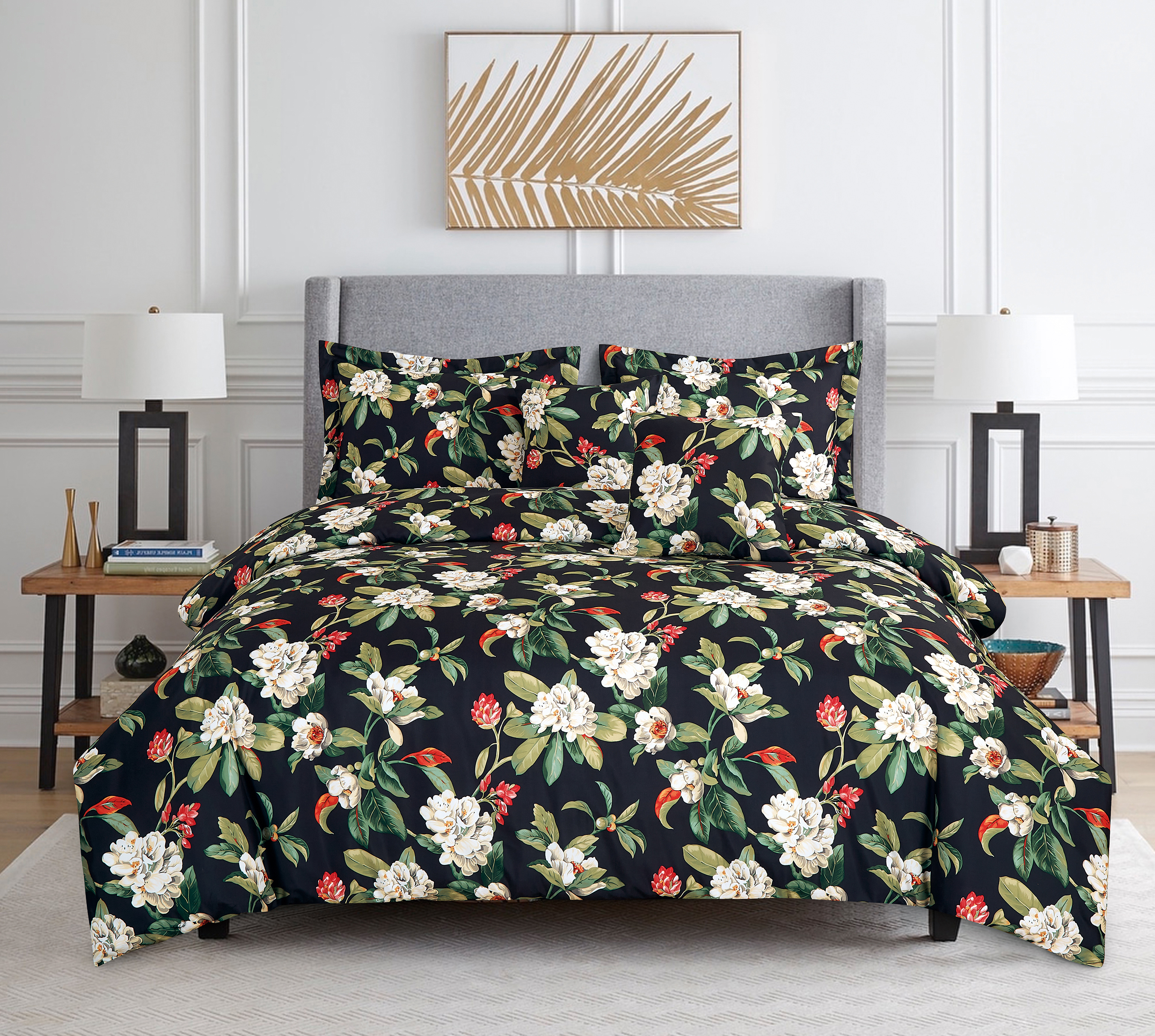 Black Peony Gedrukte bedkit