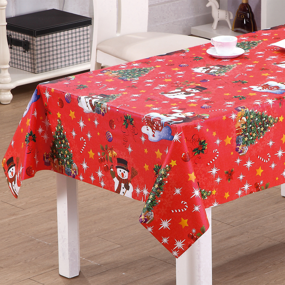Mooie Santa Pvc TableCleoth voor Kerstmis