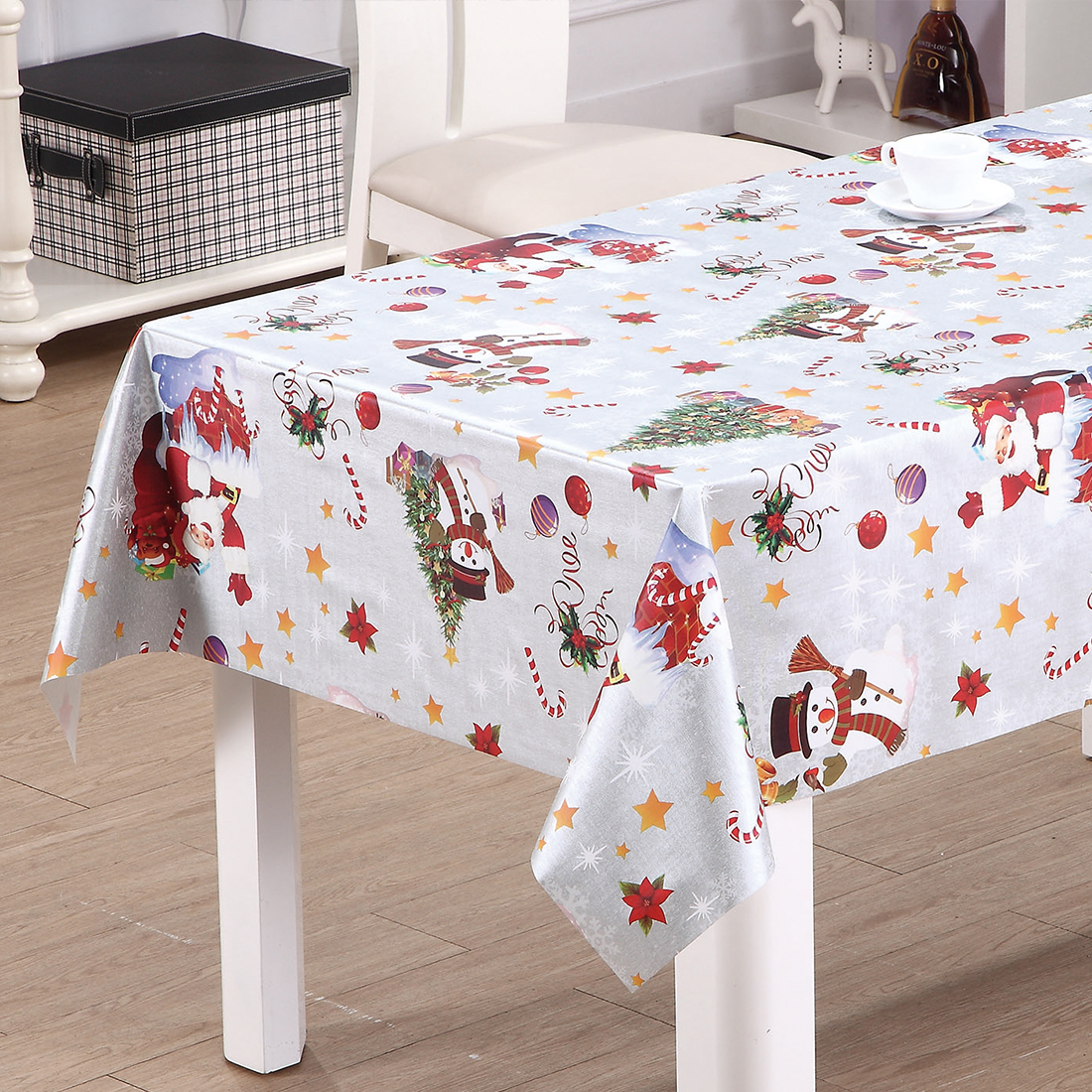 Mooie Santa Pvc TableCleoth voor Kerstmis